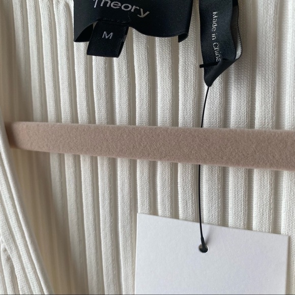 Theory Ribbed Flared Tank Top in White Size M - Picture 4 of 8